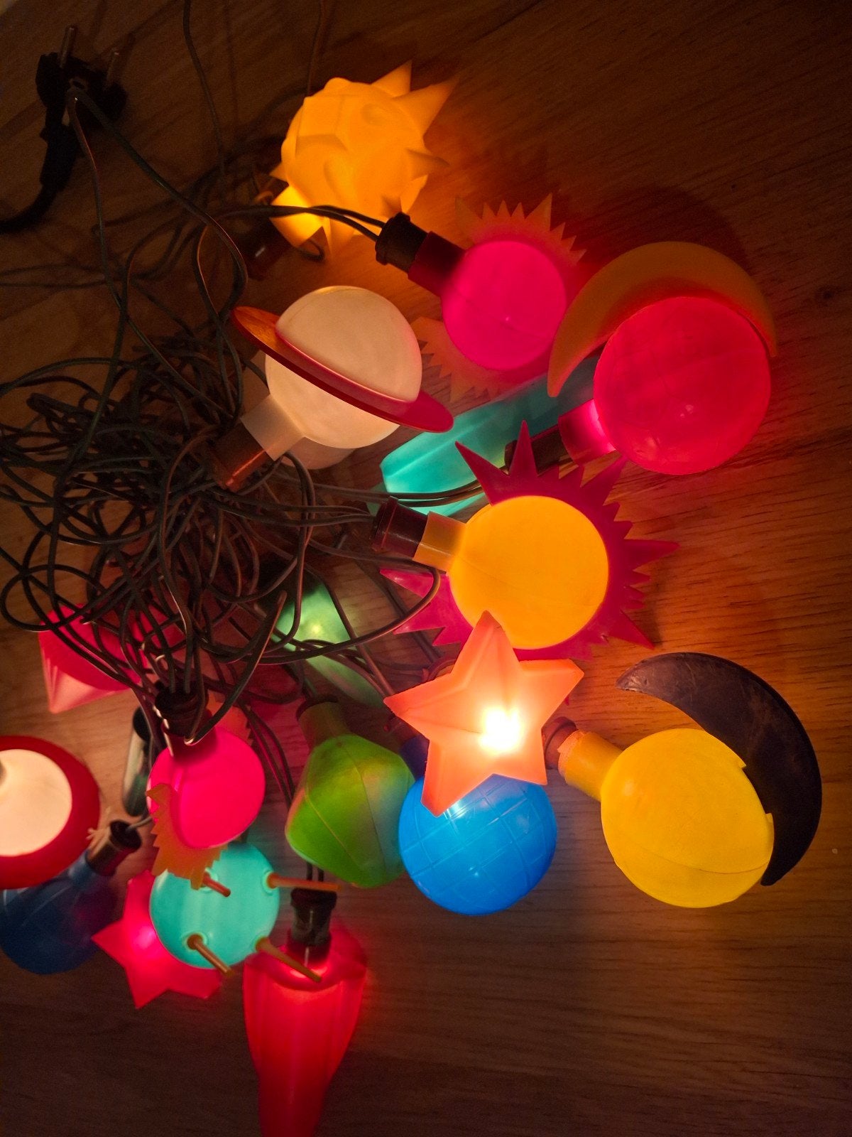 Oude Vintage kerstverlichting - Ruimtevaart racket, Vintage, Gebruikt, Meerkleurig, Kunststof