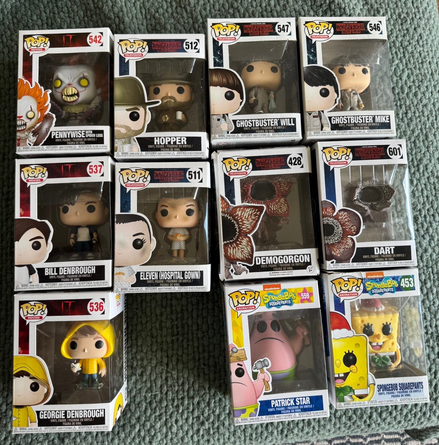 FUNKO POP COLLECTIE (Stranger Things, IT, Spongebob), Ophalen of Verzenden, Zo goed als nieuw