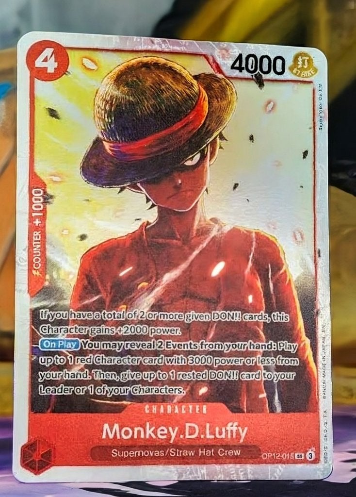 4 stuks ONE PIECE LUFFY - Monkey.D.Luffy OP12-015 - tcg g, Ophalen of Verzenden, Zo goed als nieuw, Meerdere kaarten, Foil