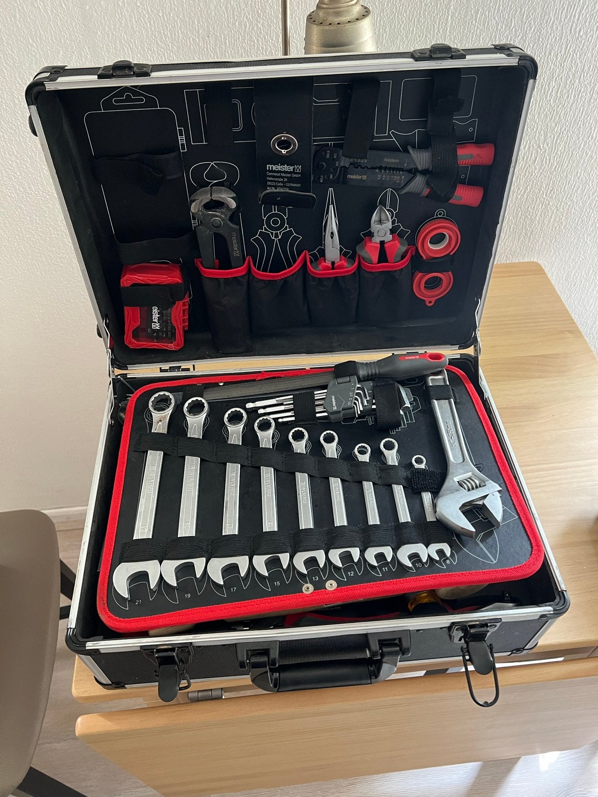 Meister Gereedschapskoffer op Wielen - Compleet, Doe-het-zelf en Verbouw, Gereedschap | Handgereedschap, Gebruikt, Ophalen
