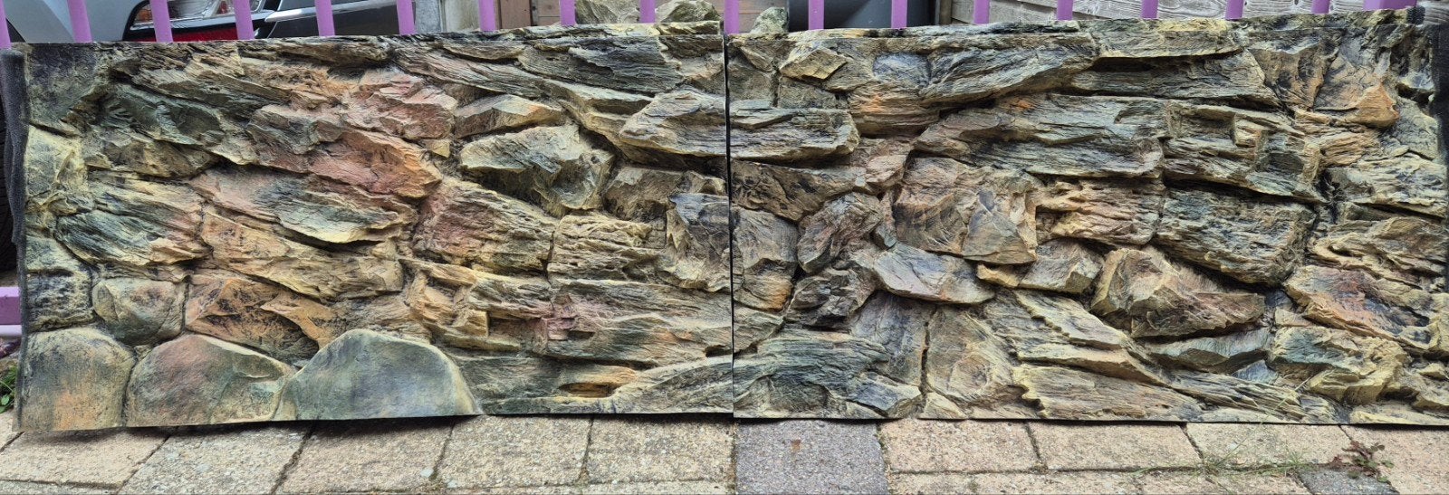 3D aquariumachterwand type Rock in 2 delen, afm. 196x54cm, Dieren en Toebehoren, Ophalen, Nieuw, Plant(en), Steen of Hout