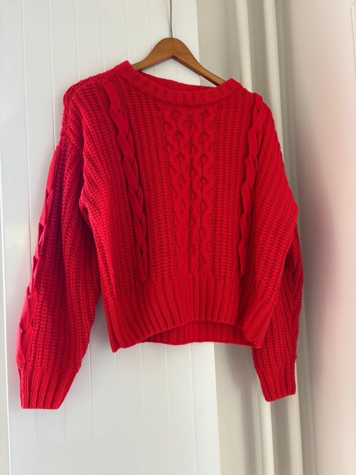 Cotton Club rode gebreide trui maat M chunky knit sweater, Ophalen of Verzenden, Zo goed als nieuw, Rood