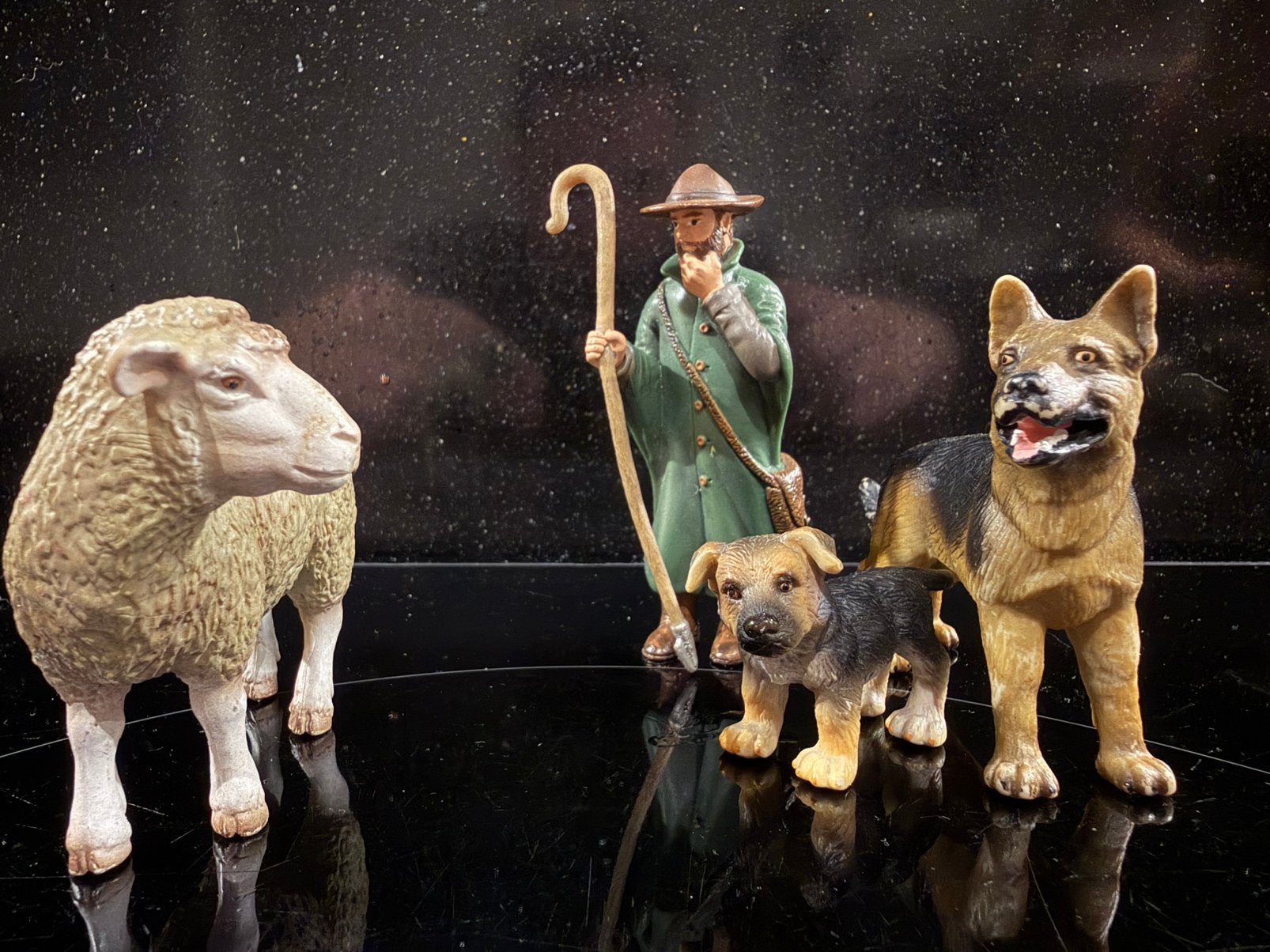 Schleich Zeldaam: Herder met hond en schaap, Ophalen of Verzenden, Voor 1920, Hond of Kat