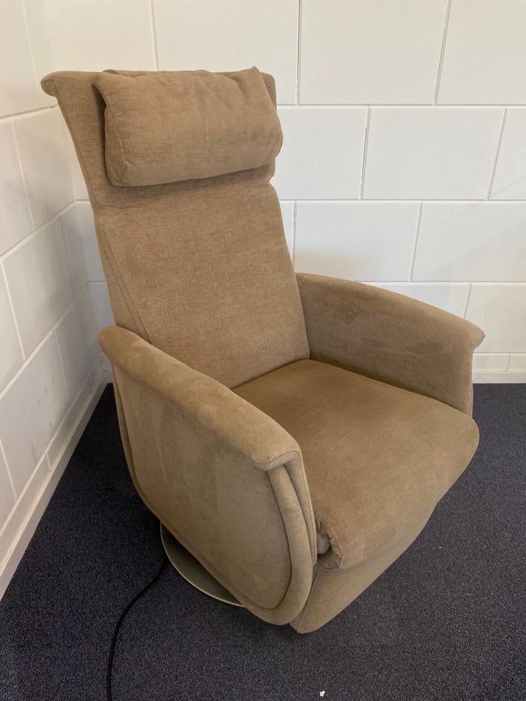 Fitform sta op relax stoel lichtbruin stof - 260109, Huis en Inrichting, Stoelen, Bruin, Verzenden, Zo goed als nieuw, Eén