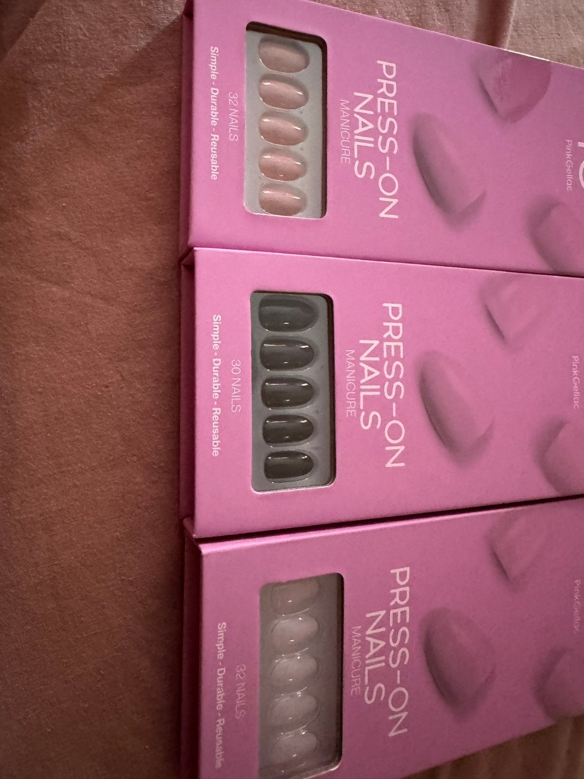 Pink Gellac press on nails, Ophalen of Verzenden, Nieuw, Rood, Handen en Nagels