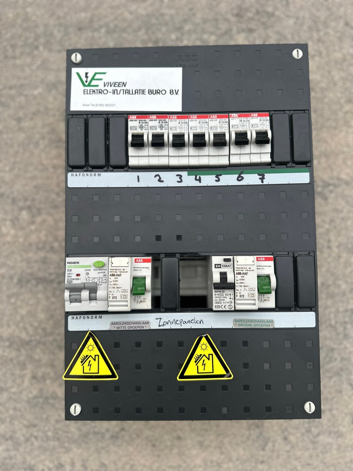 Groepenkast met aardlekschakelaars en installatieautomaten, Ophalen of Verzenden, Gebruikt, ABB, Groepenkast