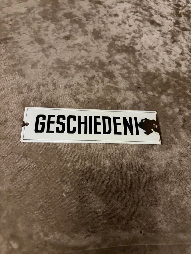 Emaille bordje GESCHIEDENIS, Ophalen of Verzenden