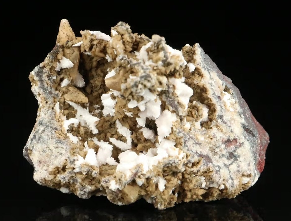 Zéér zeldzaam: OYELIET op CALCIET uit Zuid-Afrika., Ophalen of Verzenden, Mineraal