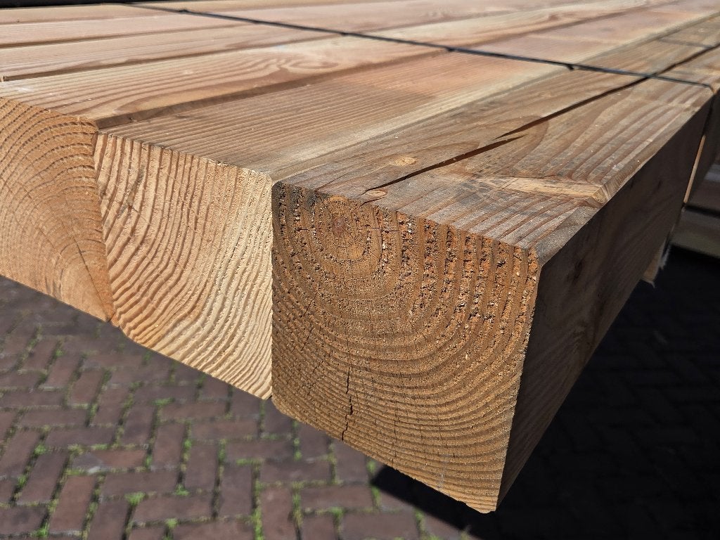 6 Douglas palen geschaafd 14x14 cm / 3.00 m lang  - nr: TB11, Ophalen, Nieuw, 250 cm of meer, Palen