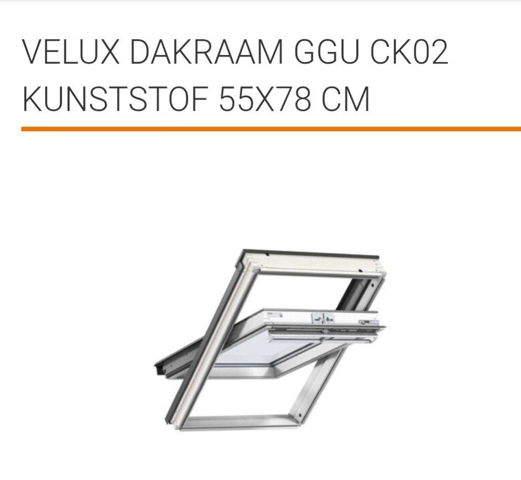 VELUX Dakraam GGU CK02 Kunststof 55x78 cm, Doe-het-zelf en Verbouw, Glas en Ramen, Gebruikt, Minder dan 80 cm, Minder dan 80 cm