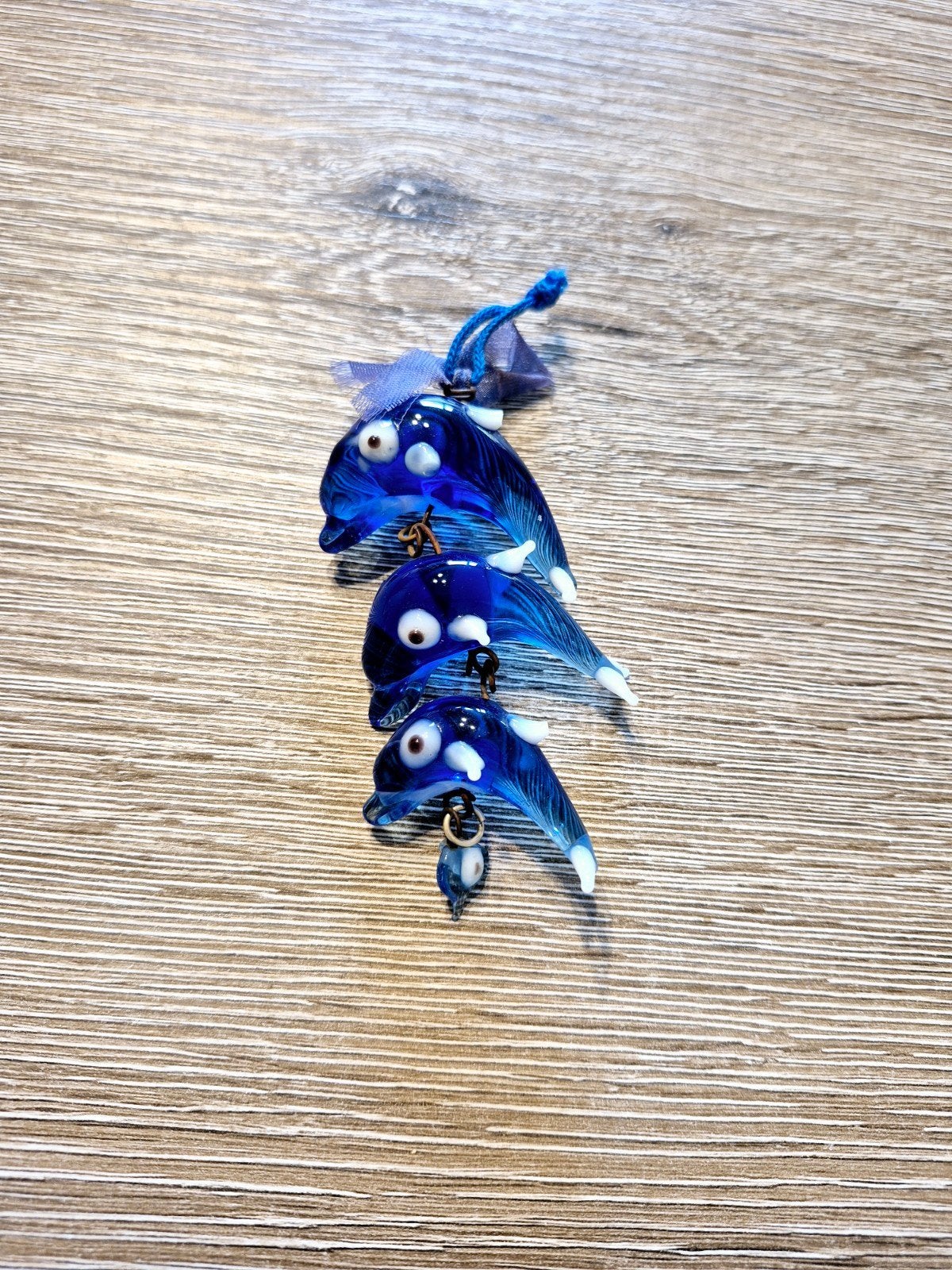 Glazen dolfijn sleutelhanger of tasbedel, Ophalen of Verzenden, Gebruikt