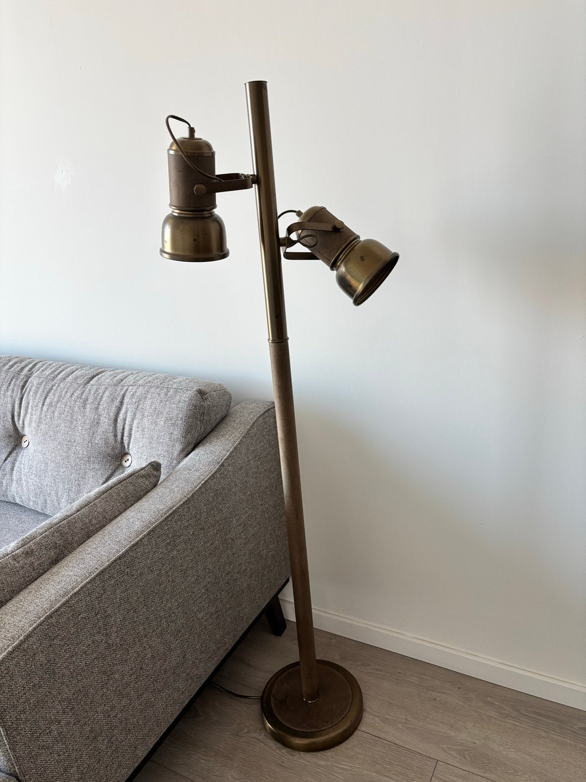 Vintage jaren '70 staande lamp met 2 spots, Ophalen