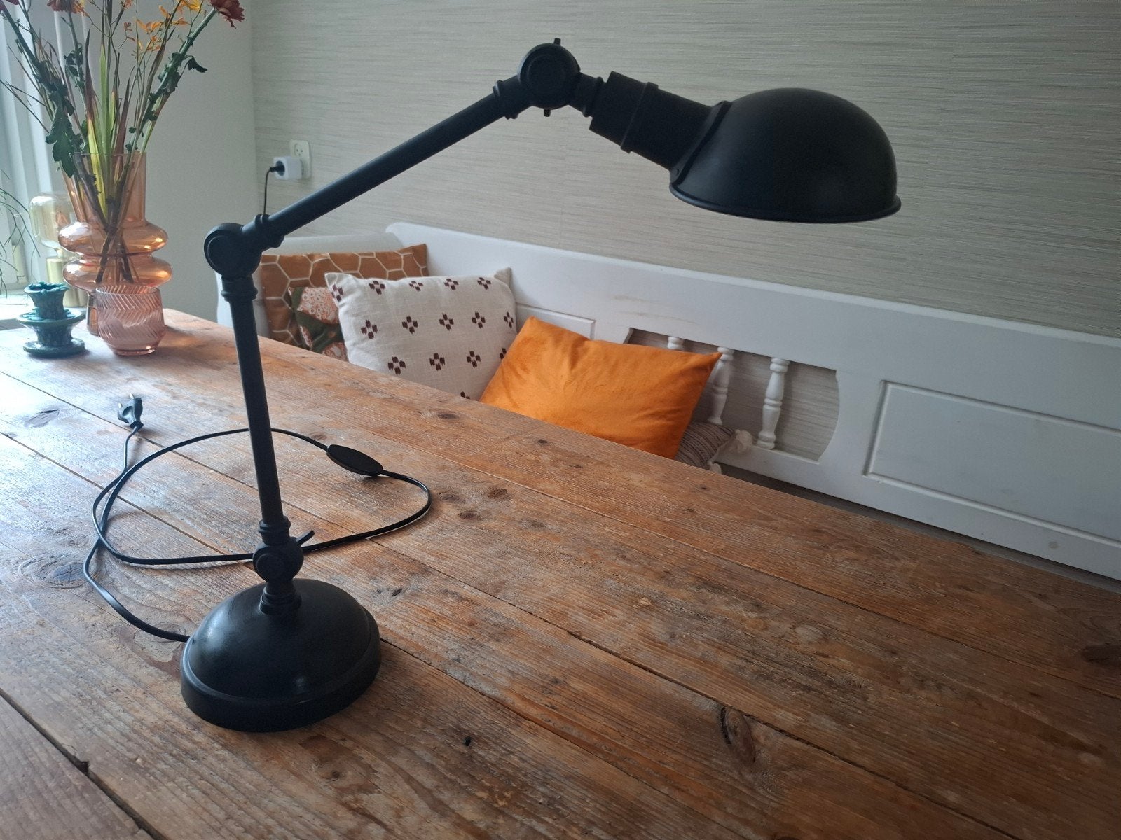 Bureau/piano/tafellamp, Zwart, Ophalen, Met schakelaar