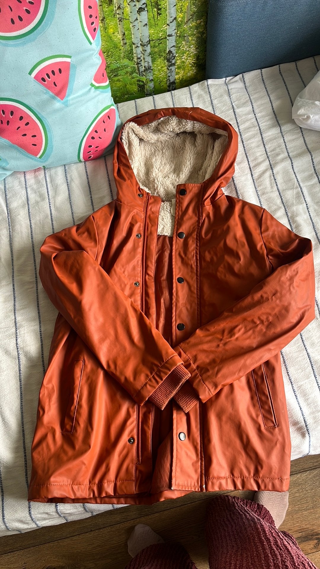 Oranje regenjas maat 146 / 152, Kinderen en Baby's, Ophalen of Verzenden, Zo goed als nieuw, Jongen of Meisje, Jas