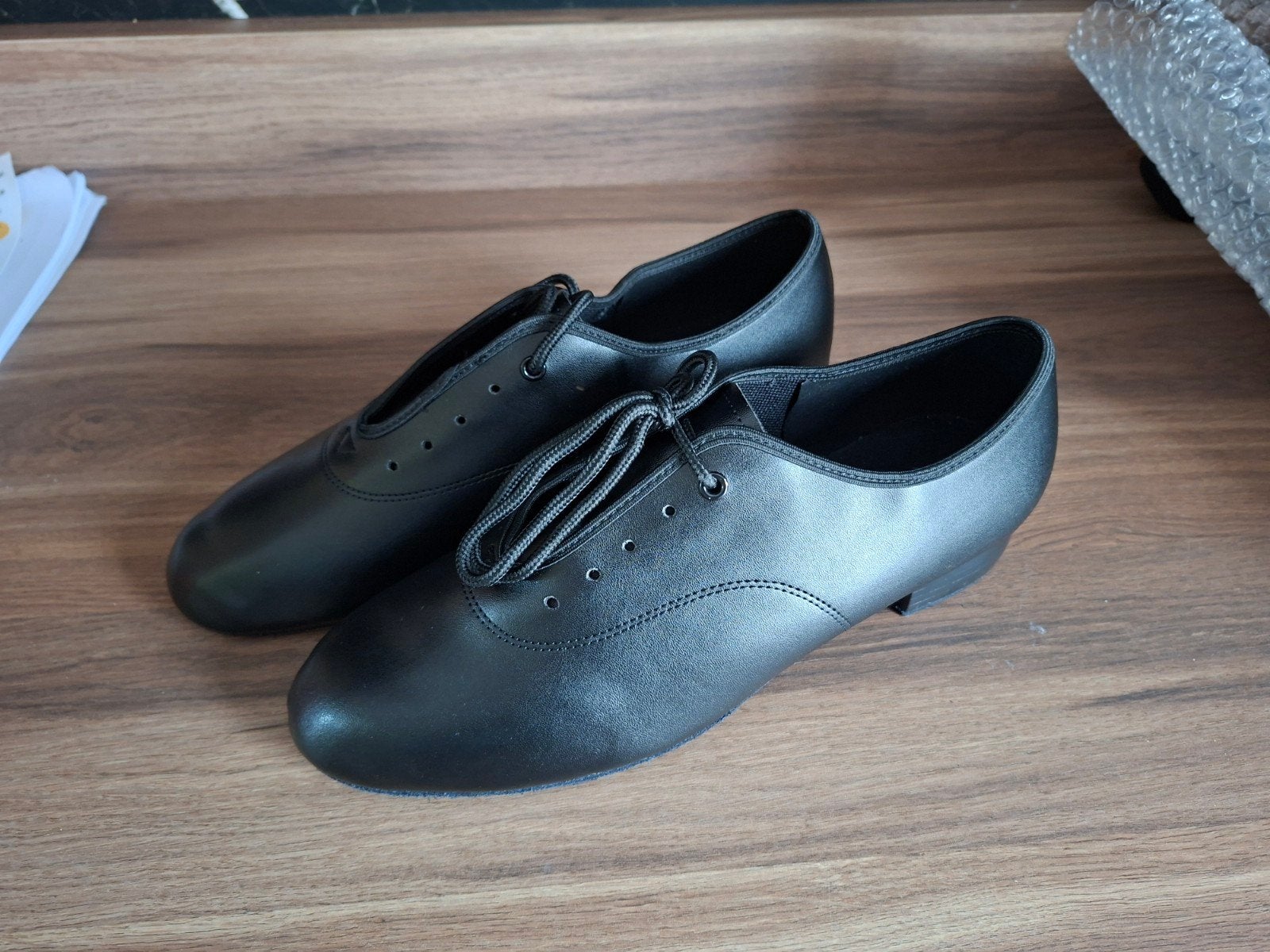Nieuwe Heren Dansschoenen Zwart, Suède Zool, Maat 44/45, Ophalen of Verzenden, Nieuw, Zwart, Veterschoenen