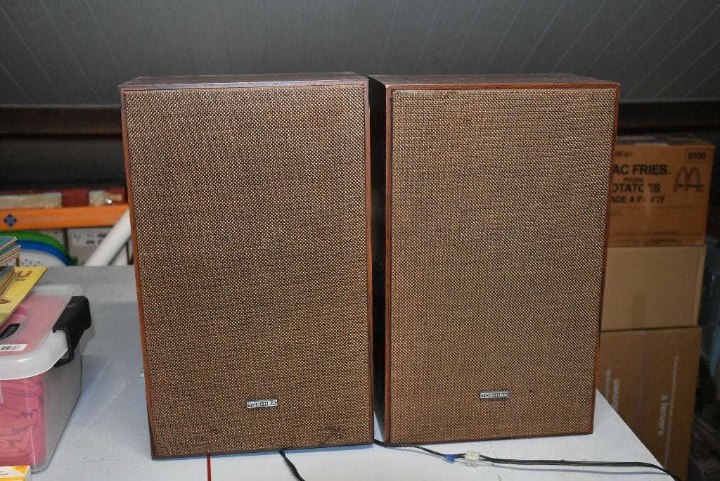 Toshiba luidsprekers retro SX-150C, Stereo speakers, Gebruikt, Minder dan 60 watt, Ophalen