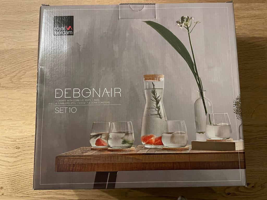 Debonair Royal Leerdam Karaf en Glazen Set - 10-delig, Glas of Glazen, Nieuw, Ophalen of Verzenden, Glas