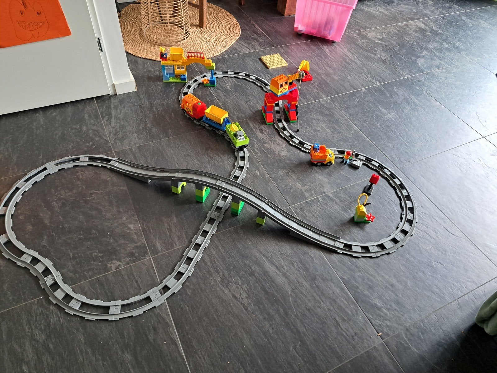 Lego Duplo Treinset met accessoires, Gebruikt, Overige thema's, Ophalen of Verzenden, Inclusief minifiguren