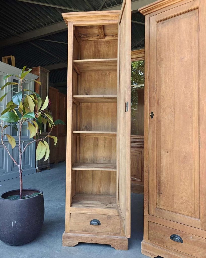 Prachtige set teakhouten voorraadkasten | Setprijs! #5331, Glas, Gebruikt, Met deur(en), -