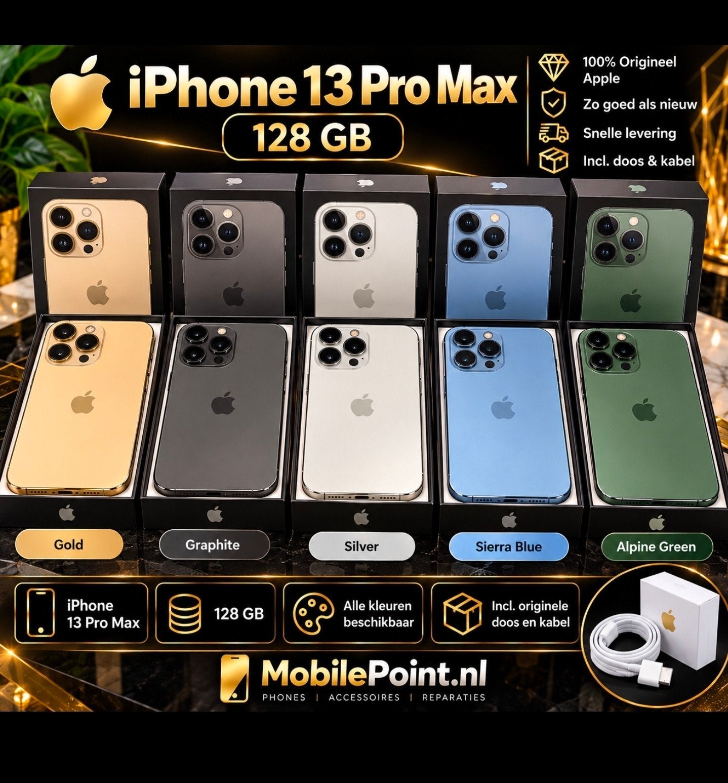 iPhone 13 Pro Max 128GB - Zo goed als nieuw, 128 GB, Ophalen of Verzenden, Zonder simlock, Zonder abonnement