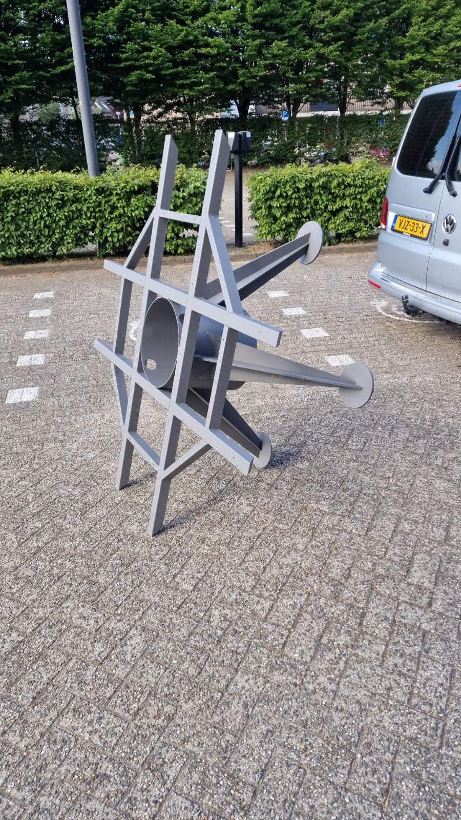 Onderstel voor tuintafel, Ophalen, Rond