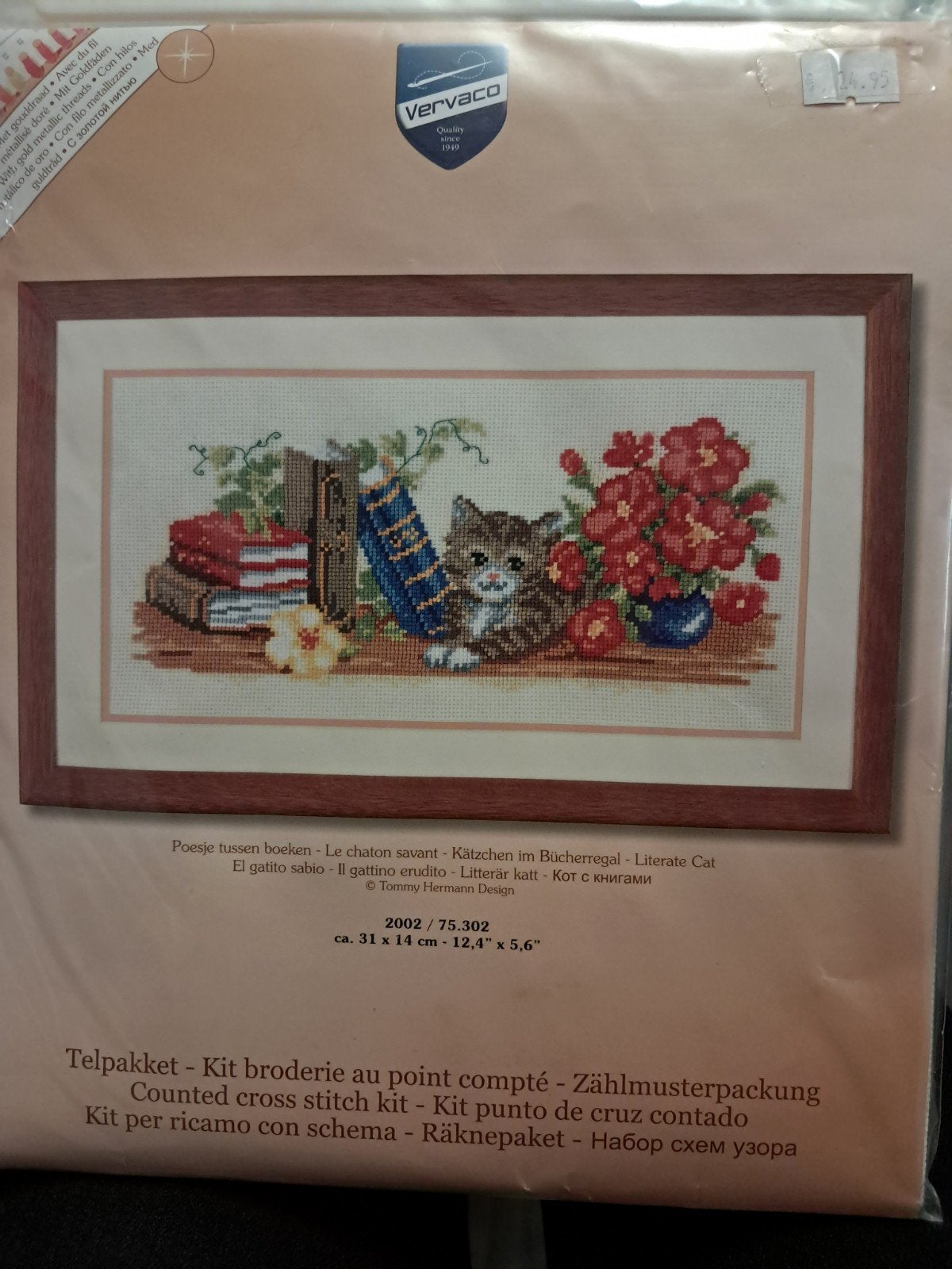 Vervaco borduurpakket - Literate Cat (Kruissteek), Ophalen of Verzenden, Nieuw, Handborduren, Borduurpakket