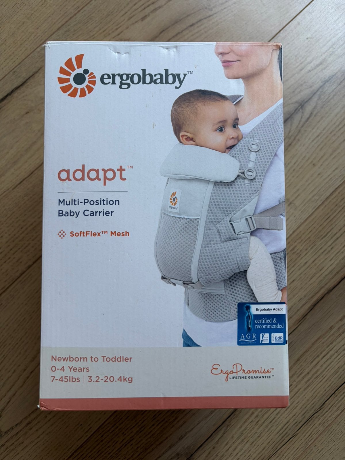 Ergobaby Adapt SoftFlex Mesh Draagzak - Pearl Grey, Kinderen en Baby's, Babydragers en Draagdoeken, Buik of Rug, Zo goed als nieuw