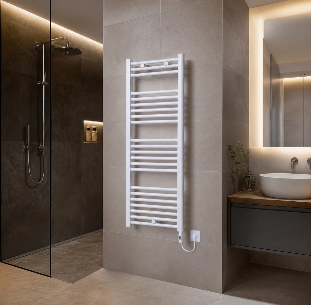 Elektrische Badkamer Radiator 150x50 600W Wit Nieuw, Doe-het-zelf en Verbouw, Verwarming en Radiatoren, Ophalen, 500 tot 800 watt