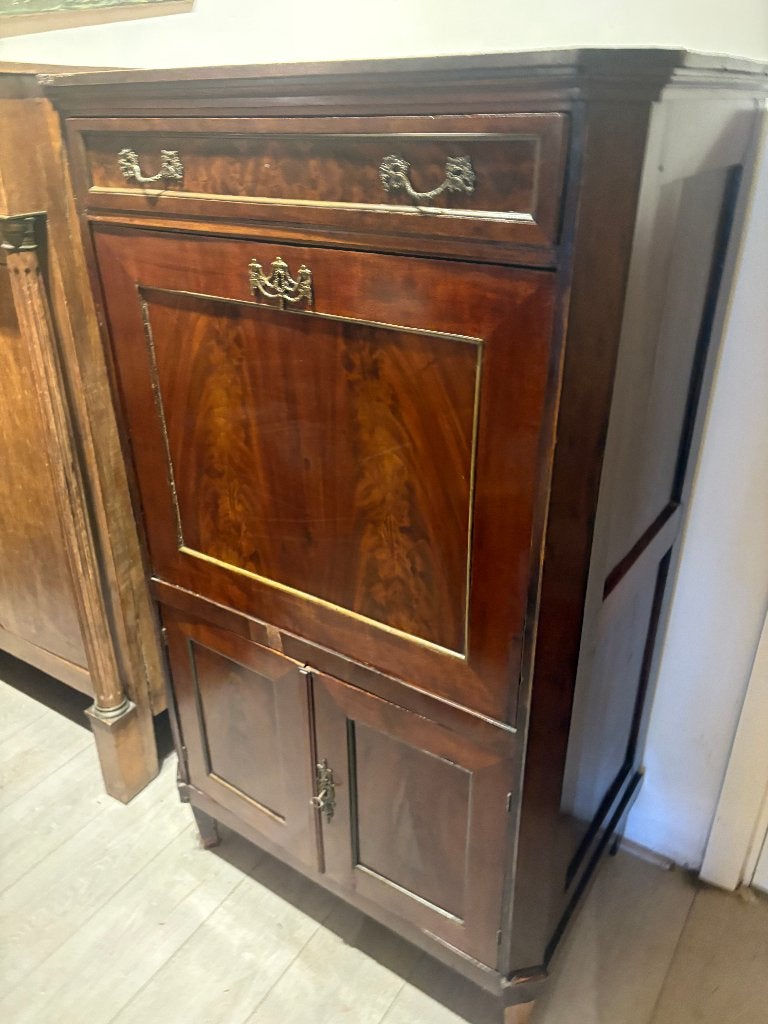 Antiek Mahonie gefineerd Biedemeier Secretaire., Antiek en Kunst, Antiek | Meubels | Kasten, Ophalen