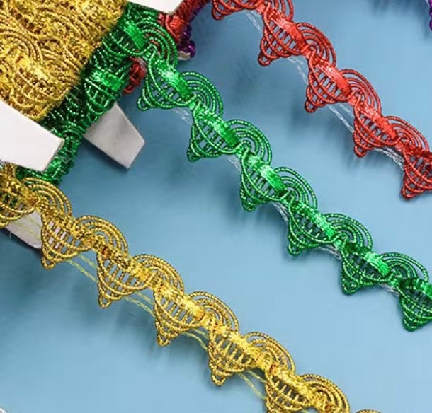 6 m Lint in Carnavalskleuren: Rood, Goudgeel, Groen, Ophalen of Verzenden, Nieuw, Versiering, Carnaval