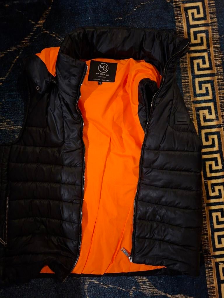 My Brand Exclusive Bodywarmer Zwart/Oranje XL, Kleding | Heren, Bodywarmers, Zo goed als nieuw, Maat 56/58 (XL), Zwart, Verzenden
