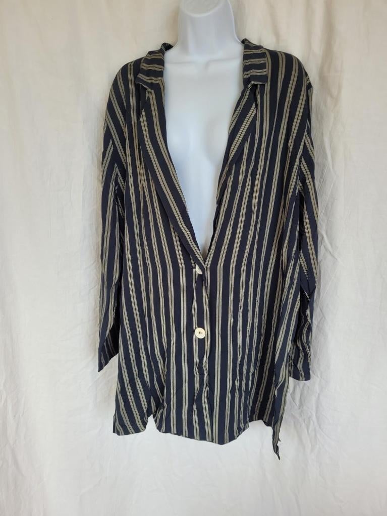 Apart grijs-blauw gestreept dames jasje mt XXL merk Persona, Blauw, ., Maat 46/48 (XL) of groter, Ophalen of Verzenden