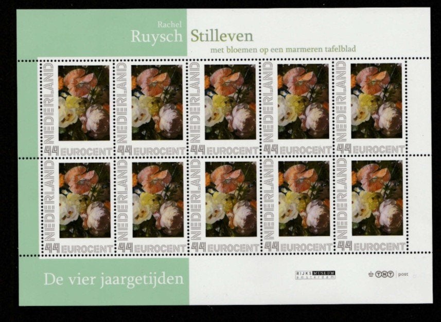 4 Jaargetijden Vl Stilleven bloemen op een marmeren tafelbl, Postzegels en Munten, Postzegels | Nederland, Ophalen of Verzenden