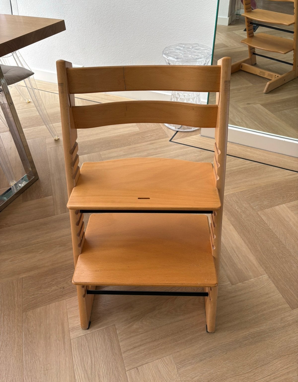 Prima licht eiken Stokke Tripp Trapp kinderstoel, Ophalen, Zo goed als nieuw, Meegroeistoel