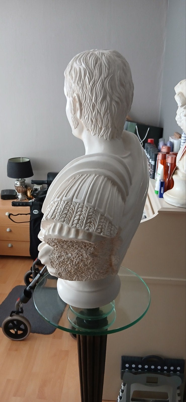 Klassieke Buste van Romeinse Keizer - Wit Gips, Ophalen, Gips, Buste, 50 - 100 cm