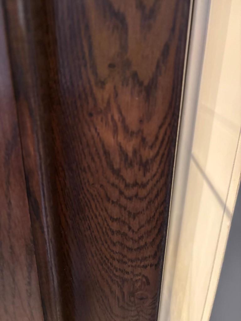 Prachtige eiken vitrinekast met verlichting, Ophalen, Met plank(en), Glas, 100 tot 150 cm