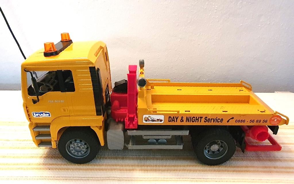 Speelgoed Bruder sleep-vrachtwagen kunststof lengte 49cm, Ophalen of Verzenden, Gebruikt