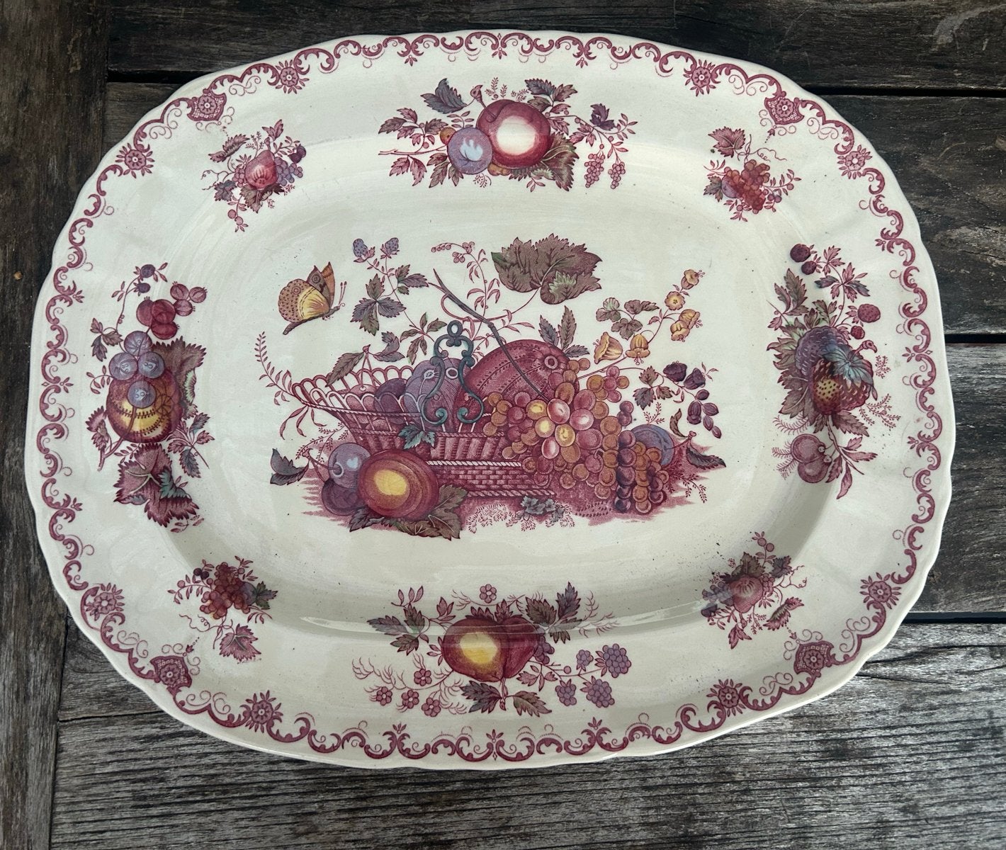 Antieke Mason's Ironstone Fruitschotel - "Fruit Basket", Antiek en Kunst, Ophalen of Verzenden