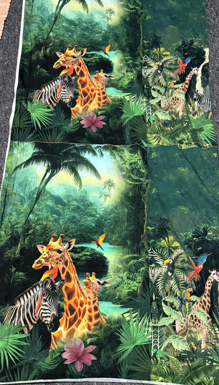 Paneel stof jungle, Hobby en Vrije tijd, 120 cm of meer, 200 cm of meer, Ophalen of Verzenden, Zo goed als nieuw