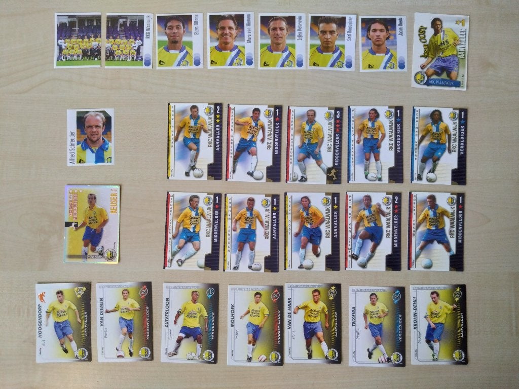 Gezocht & te koop / ruil RKC Waalwijk voetbalplaatjes Panini, Verzamelen, Verzenden, Zo goed als nieuw, Overige binnenlandse clubs