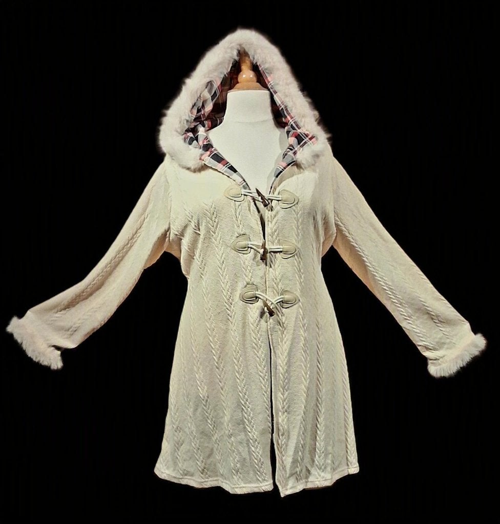 Crèmekleurig duffle coat vest faux fur 50-52, Ophalen of Verzenden, Nieuw, Trui of Vest