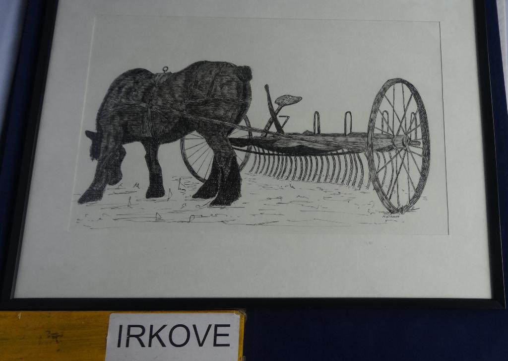 PENTEKENING * PAARD MET HOOI HARK * In Lijst *, Verzenden