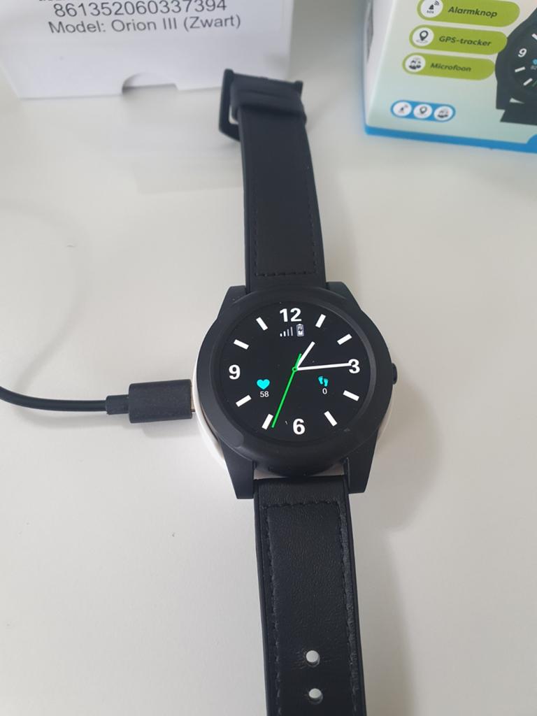Orion senioren alarm horloge zwart wuzzi alert, Overige merken, Kunststof, Leer, Polshorloge