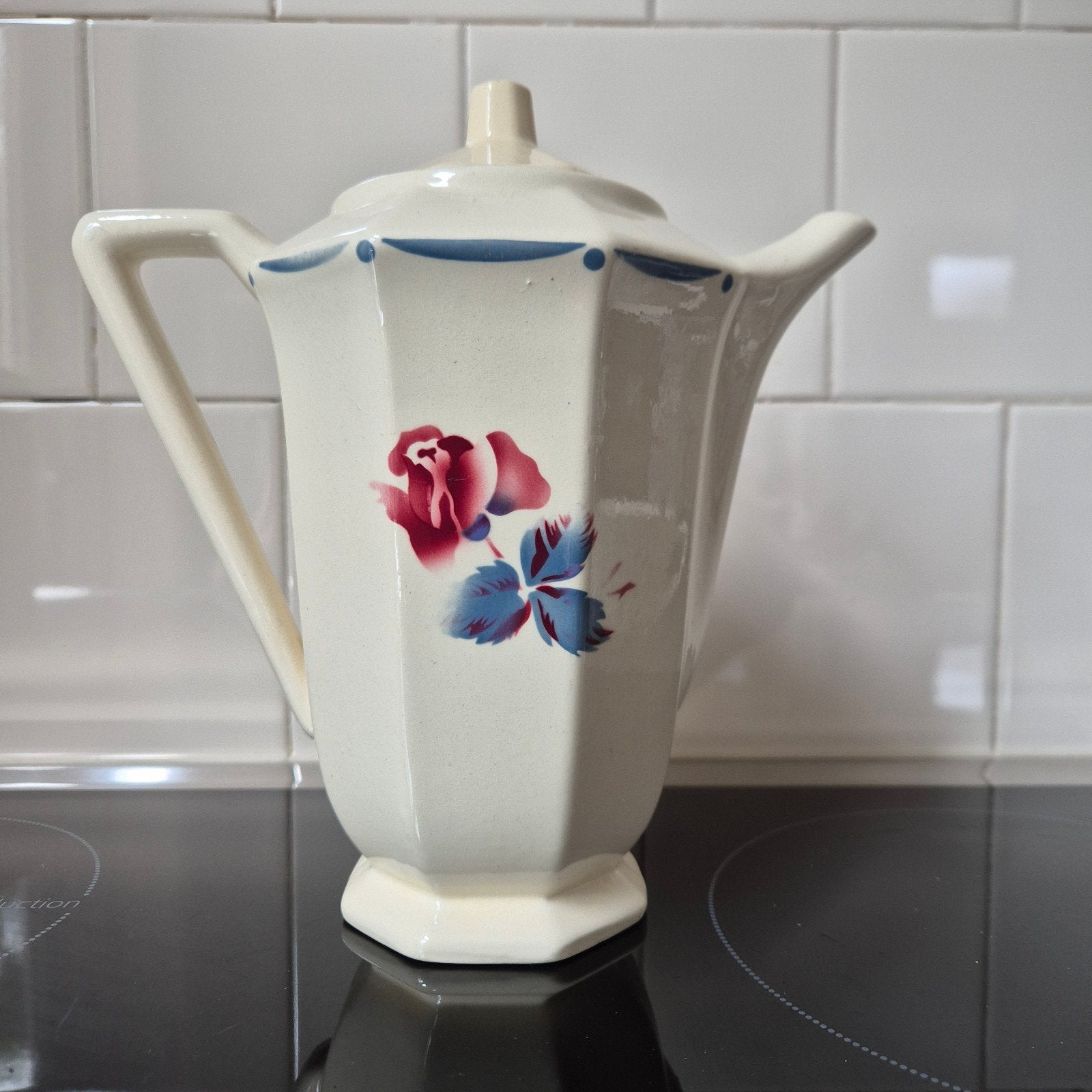 Vintage Digoin Boulogne grote koffie/theepot, Huis en Inrichting, Overige typen, Ophalen of Verzenden, Zo goed als nieuw, Overige stijlen
