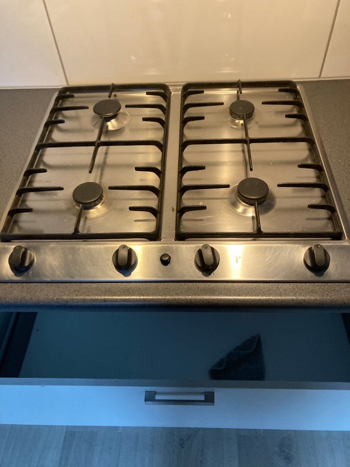 RVS Gasfornuis 4-pits - Inbouw, Ophalen, Gebruikt, 4 kookzones, Inbouw