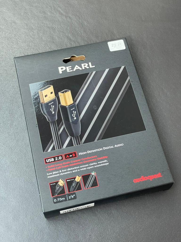 0,75m AudioQuest Pearl USB A B (mini) voor DAC, Ophalen of Verzenden, Zo goed als nieuw, Minder dan 2 meter, Overige kabels