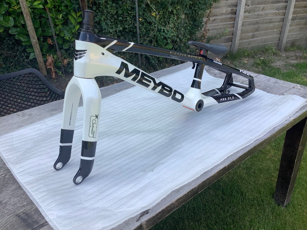 Bmx frame Meybo hsx 21.5 carbon + SD x voorvork  van 2025, Ophalen of Verzenden, Zo goed als nieuw, Staal, 20 tot 24 inch