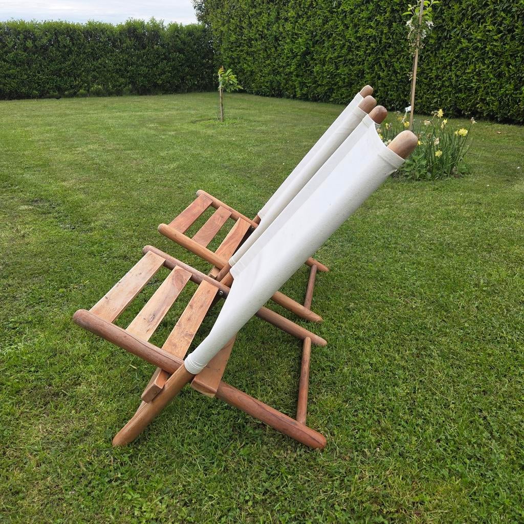 Loungestoel relaxstoel tuinstoel H&M home tuinstoel, Ophalen, Gebruikt, Hout, Inklapbaar