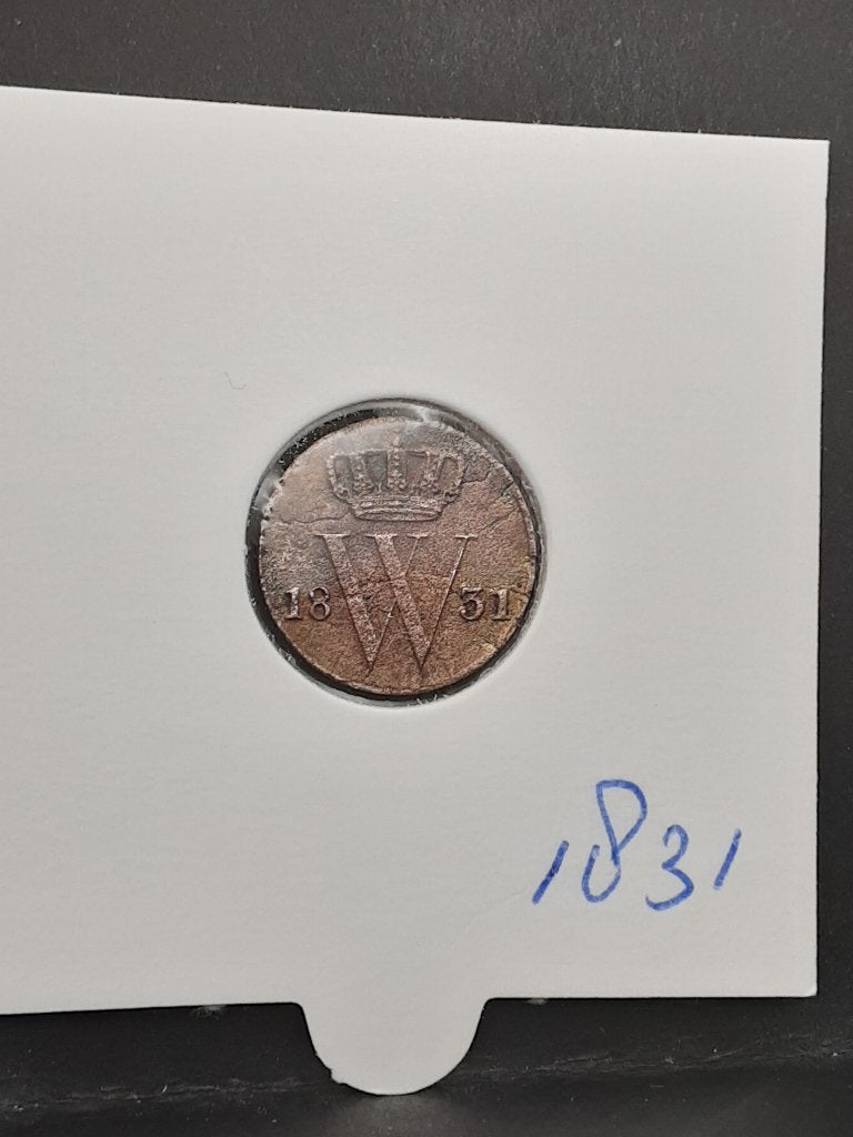 1/2 cent 1831 Koning Willem I, Postzegels en Munten, Munten | Nederland, Verzenden, Koning Willem I, Overige waardes, Losse munt