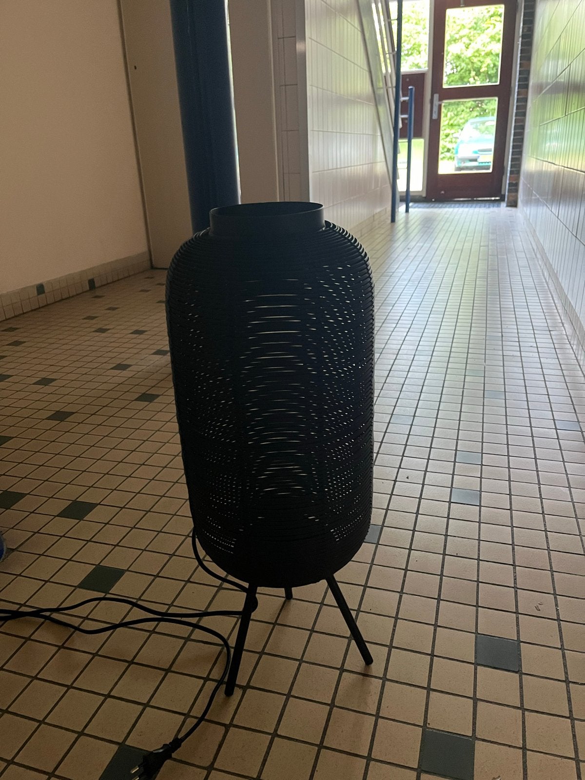 Designerlamp Loods 5 - Zwart metalen vloerlamp, Ophalen, E27 (groot), Zo goed als nieuw, Minder dan 100 cm